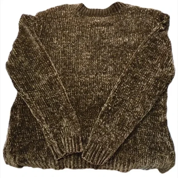 Vintage Basic Editions, Size L, Brown Chenille Crewneck Sweater - Picture 2 of 9
